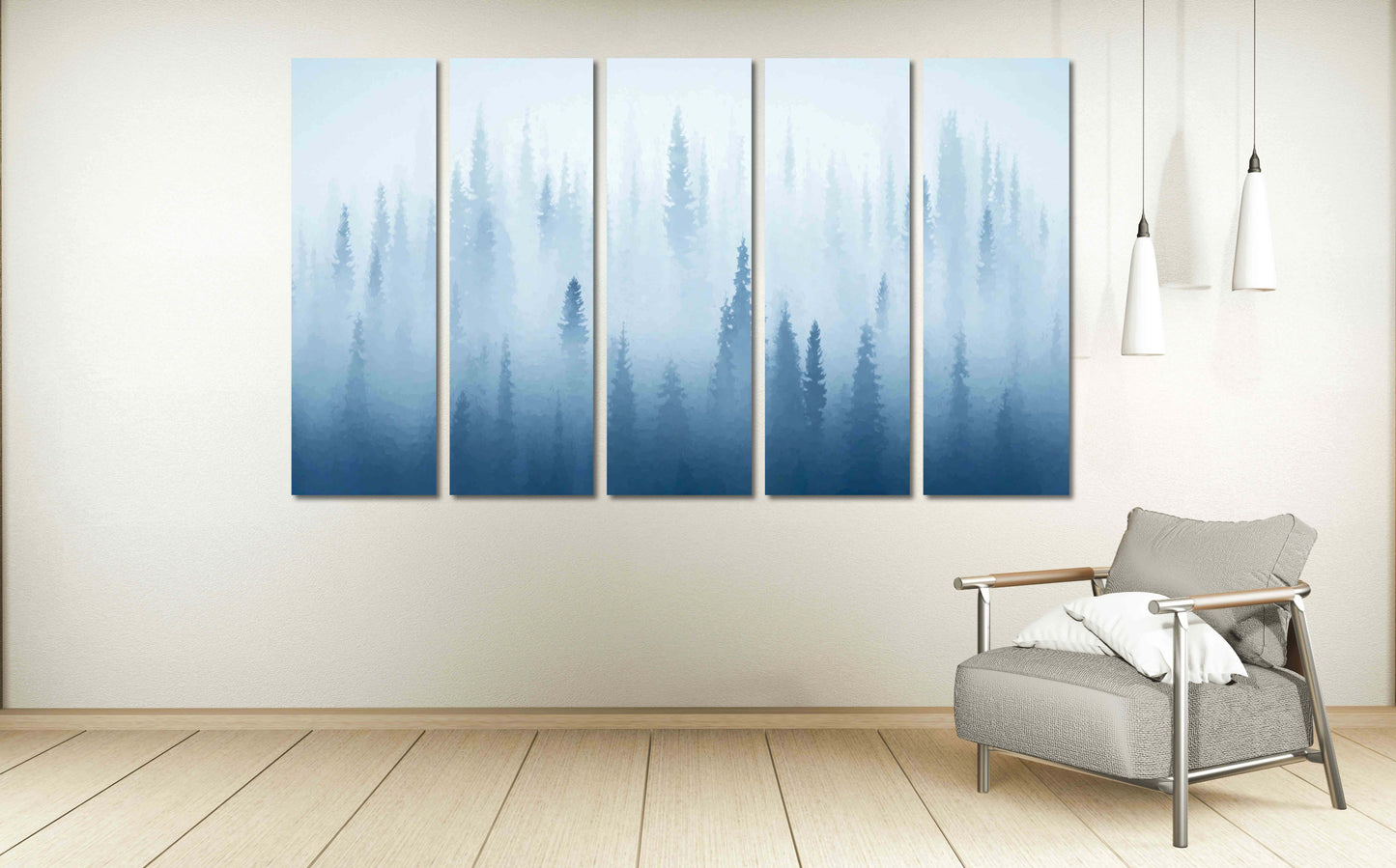 Forest wall art paintings on canvas, home wall decor canvas painting housewarming and wedding gift farmhouse wall decor multi panel wall art