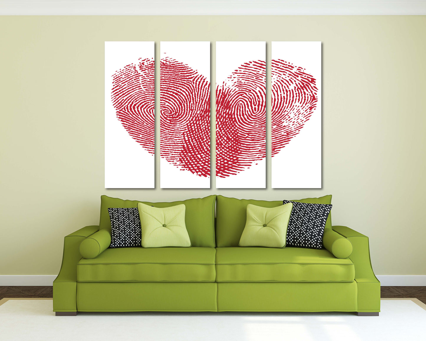 Red heart wall art, Love paintings on canvas, heart wall decor, living room art modern abstract art