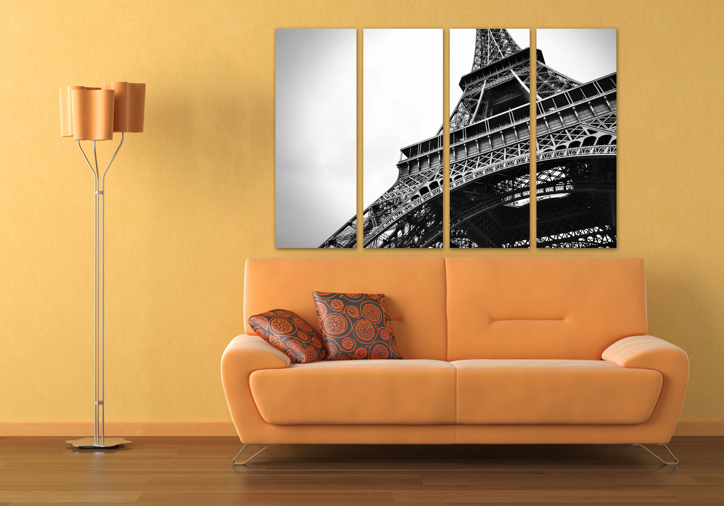 Paris wall art Eiffel tower wall decal large canvas art black and white art extra large wall art canvas wall art multi panel wall art