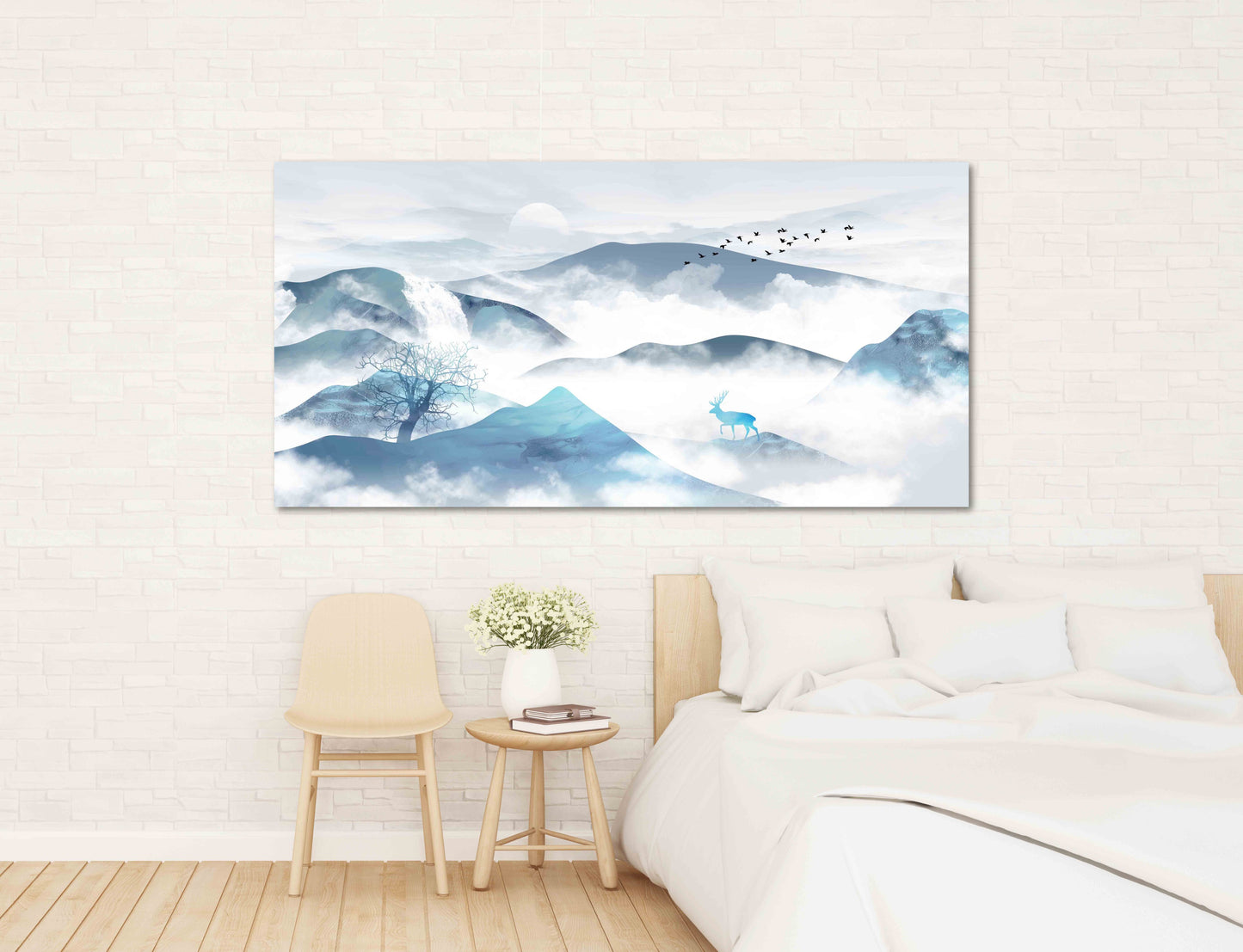Blue Ridge Mountains Wandkunst Smoky Mountains Wandkunst Outdoor Berge Wandkunst Hirsch druckbare Leinwandmalerei