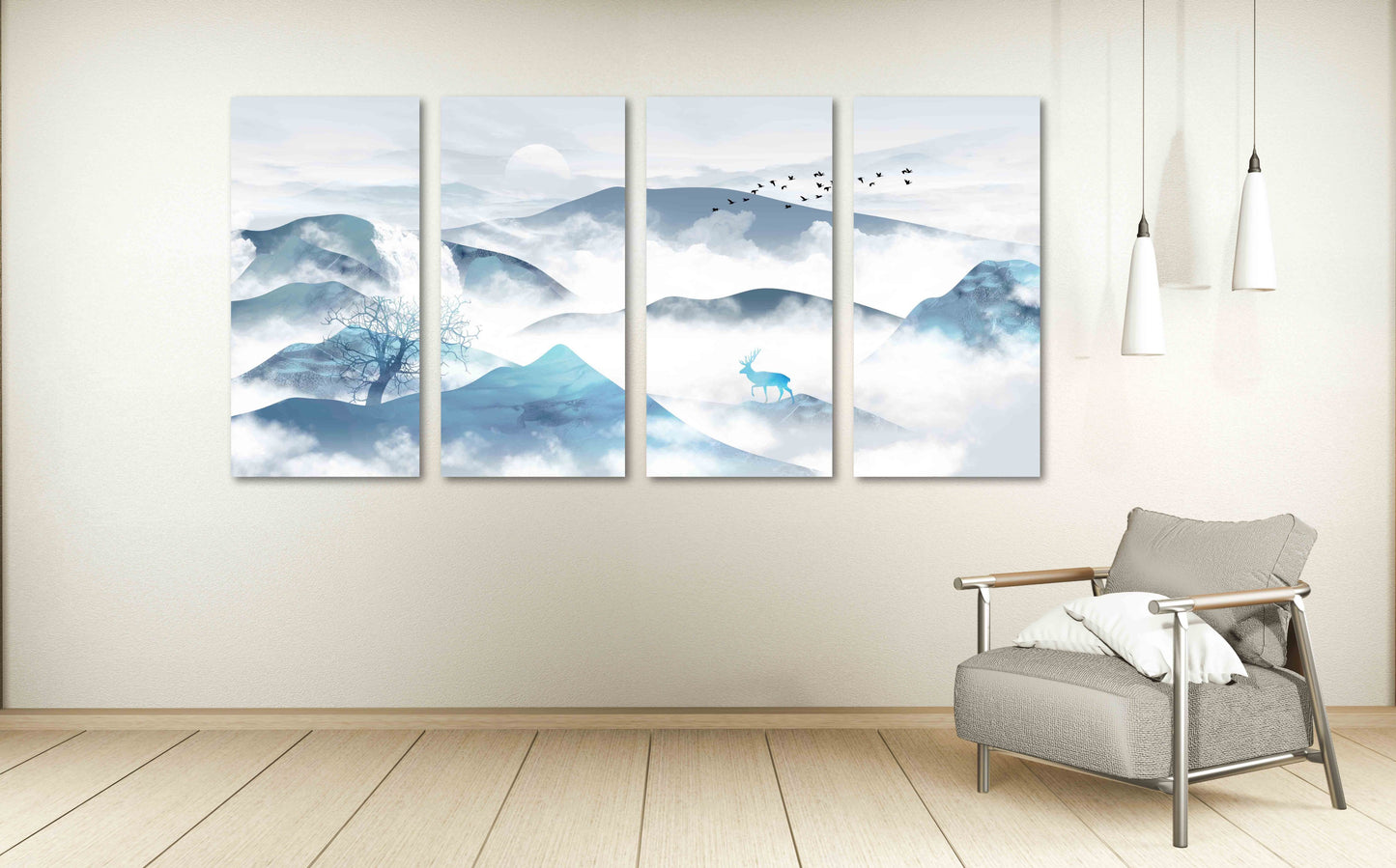Blue Ridge Mountains Wandkunst Smoky Mountains Wandkunst Outdoor Berge Wandkunst Hirsch druckbare Leinwandmalerei
