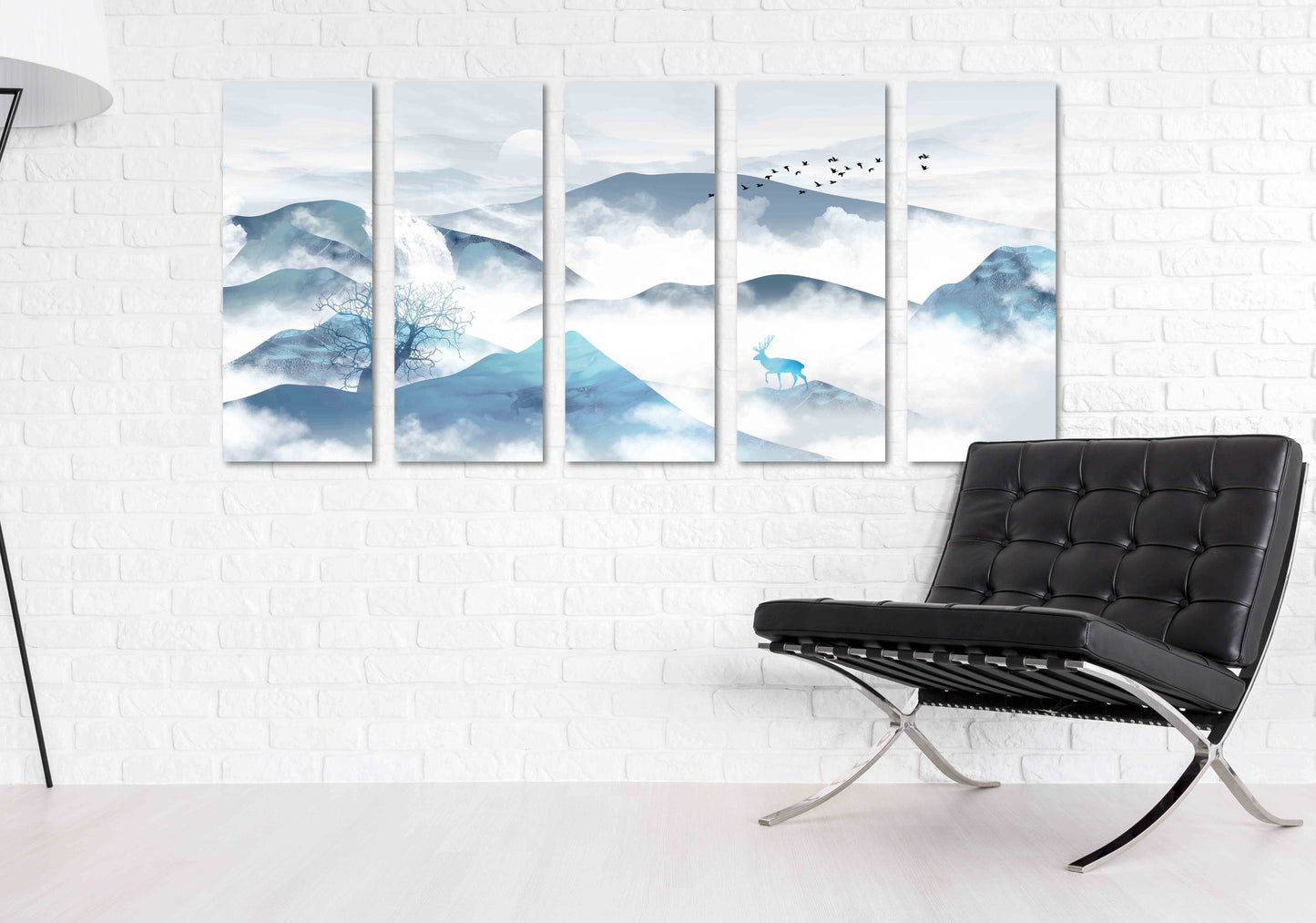 Blue Ridge Mountains Wandkunst Smoky Mountains Wandkunst Outdoor Berge Wandkunst Hirsch druckbare Leinwandmalerei