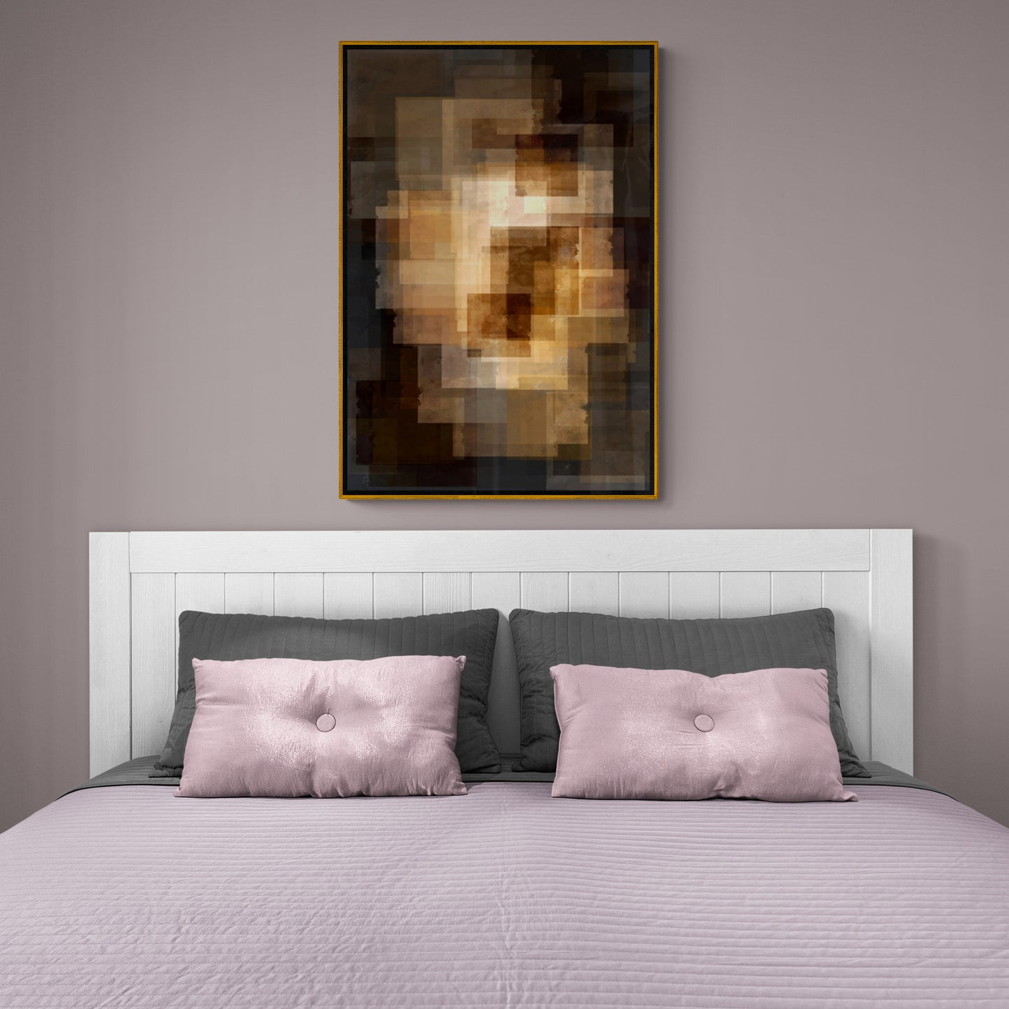 Abstrakte gerahmte Wandkunst, große konzeptuelle Wandkunst, dunkler Leinwanddruck, modernes Kunstwerk, schwarz-goldene Wandkunst fürs Wohnzimmer, Geschenk für den Chef