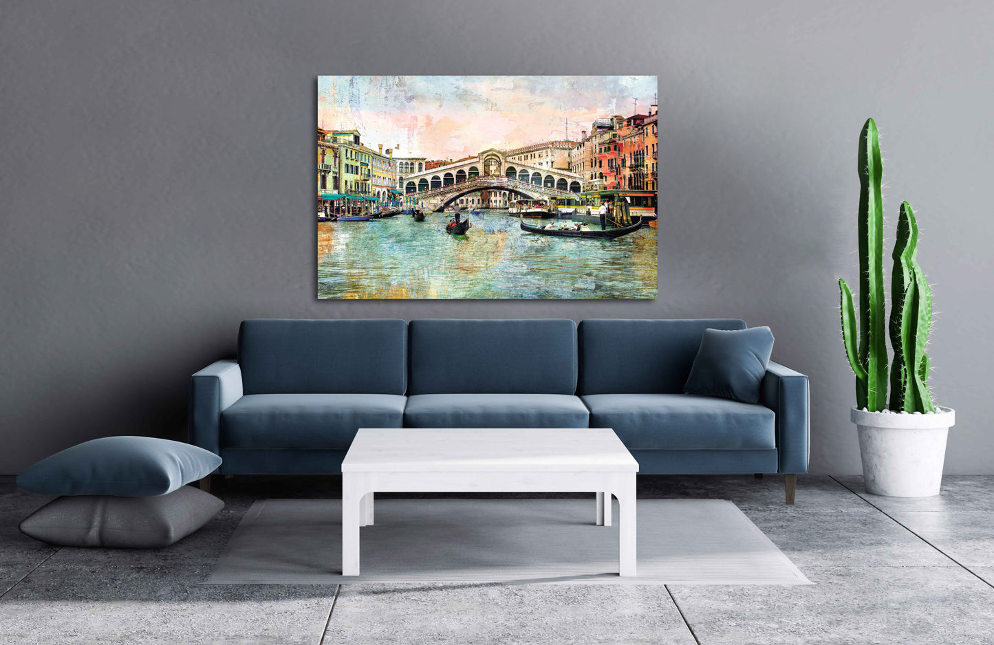 Venice painting Colorful wall art Vintage wall art paintings on canvas, city street art canvas print, oil painting on canvas Venice painting