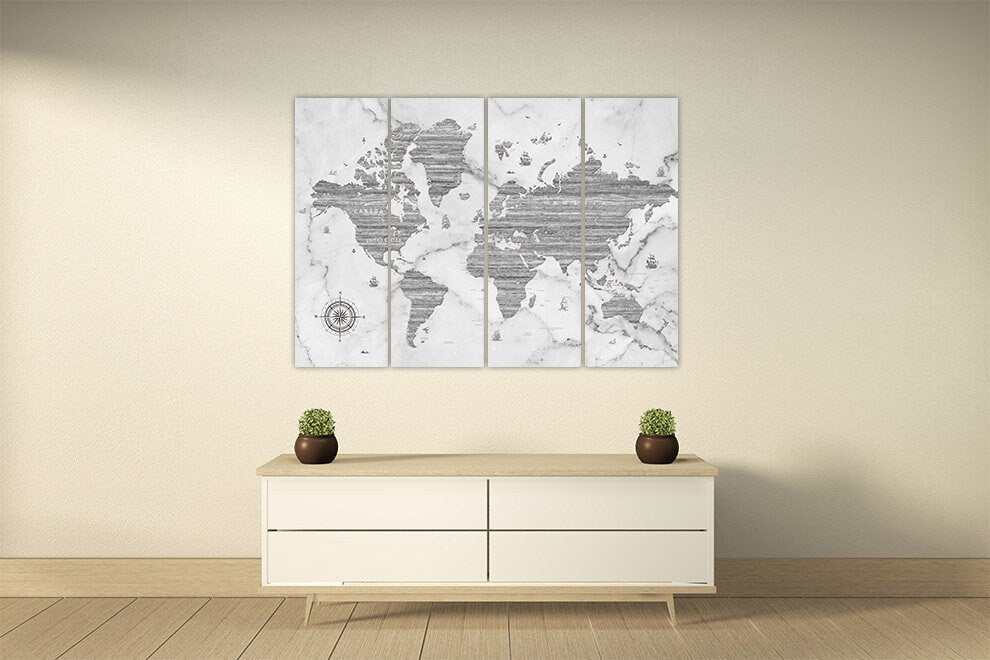 Weltkarte Wandkunst Gemälde auf Leinwand Home Wand Dekor Leinwand Malerei extra große Wandkunst Weltkarte der Welt Wandkunst zeitgenössische Kunst