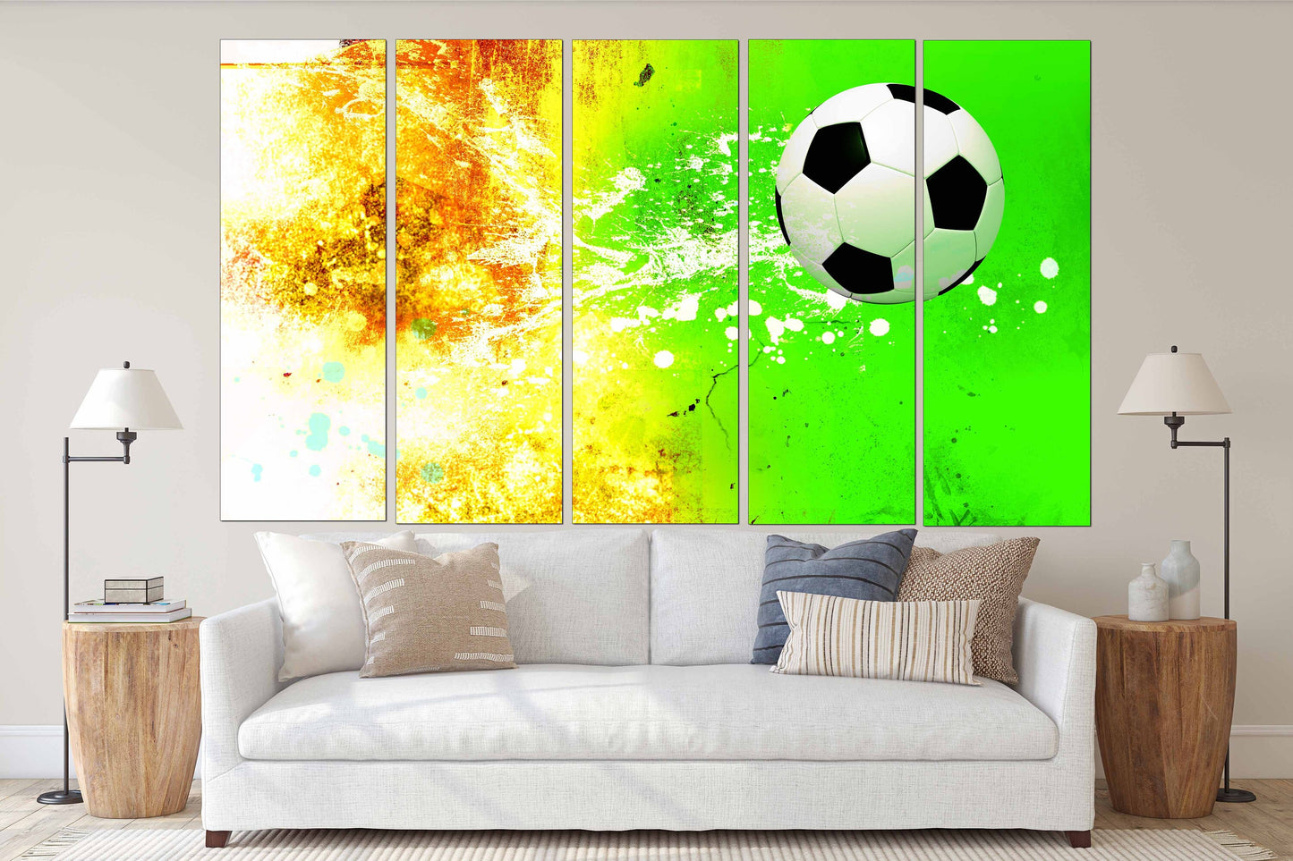 Fußball-Kunst, Fußball-Wandkunst, American Football, Sport-Wandkunst, große abstrakte Kunst, große Leinwandkunst, Fußball-Wandkunst, Fußballspieler-Geschenk