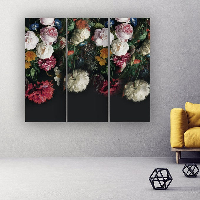 Peony wall art Flowers wall art paintings on canvas, home wall decor, canvas painting 3 piece wall art 5 panel canvas flowers canvas
