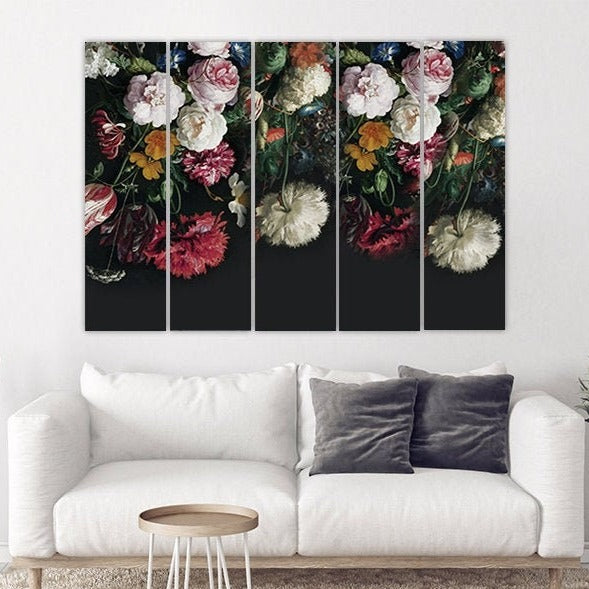 Peony wall art Flowers wall art paintings on canvas, home wall decor, canvas painting 3 piece wall art 5 panel canvas flowers canvas