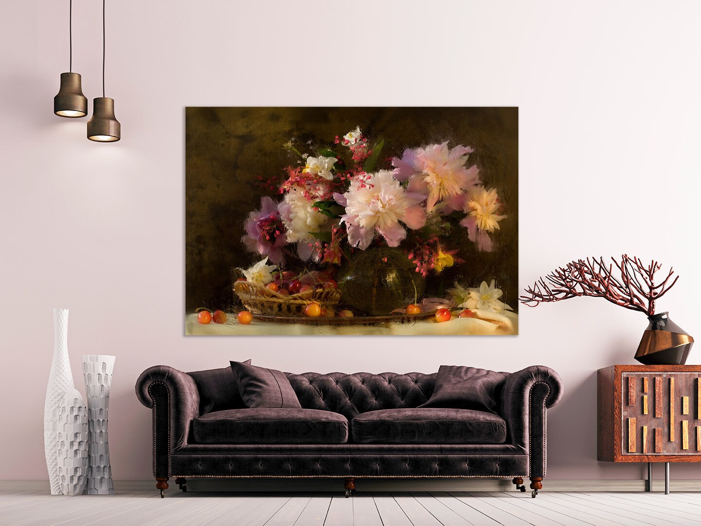 Оil painting flowers Vintage paintings on canvas floral wall art Botanical paintings Flowers wall decor extra large multi panel wall art