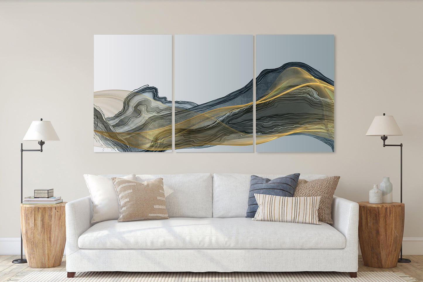 Moderne abstrakte Kunst, abstrakter Druck, mehrteilige Leinwand, Wanddekoration für Räume, abstrakte Wandkunst, abstraktes Gemälde, extragroße Wandkunst