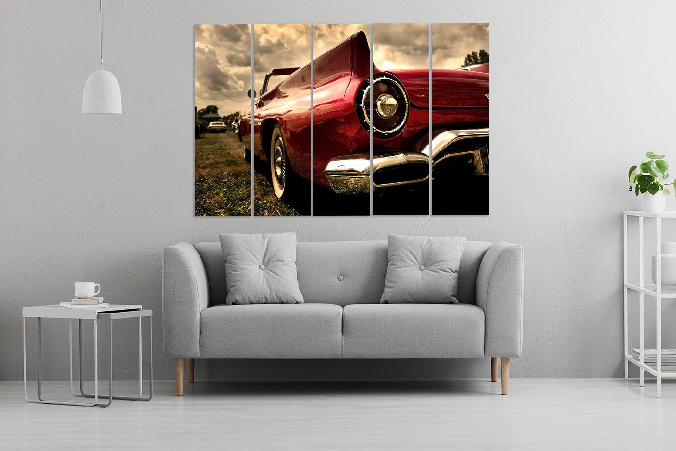 Car wall art retro farmhouse kitchen wall decor vintage room decor very large canvas paintings bedroom housewarming gift framed canvas