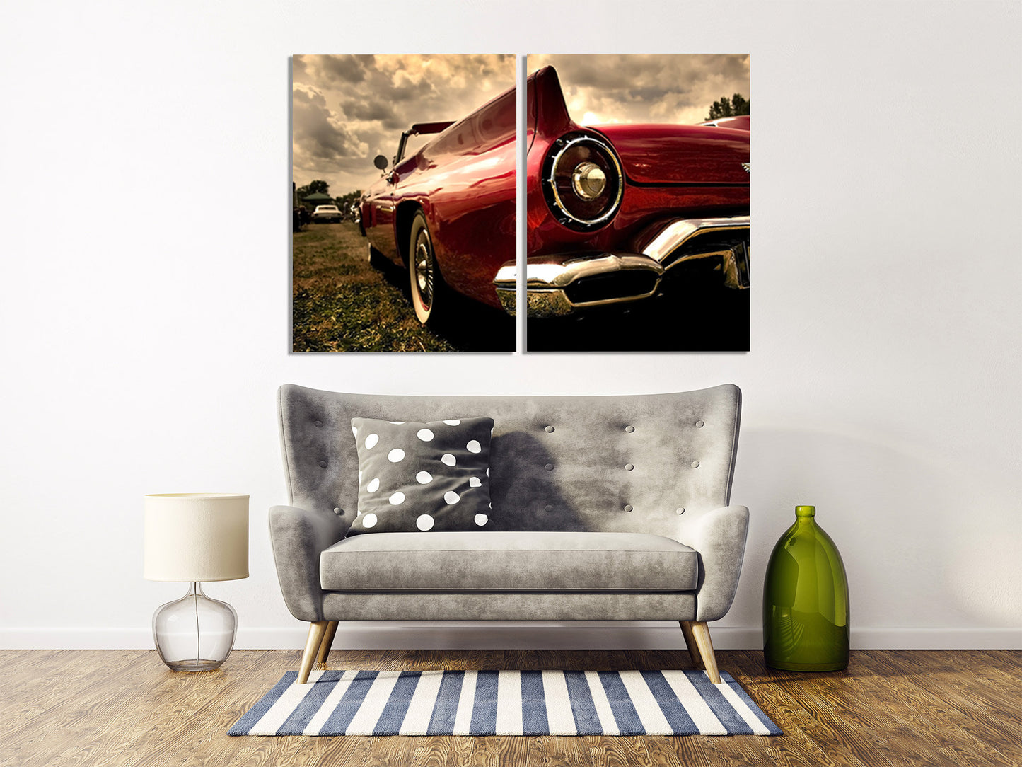 Car wall art retro farmhouse kitchen wall decor vintage room decor very large canvas paintings bedroom housewarming gift framed canvas