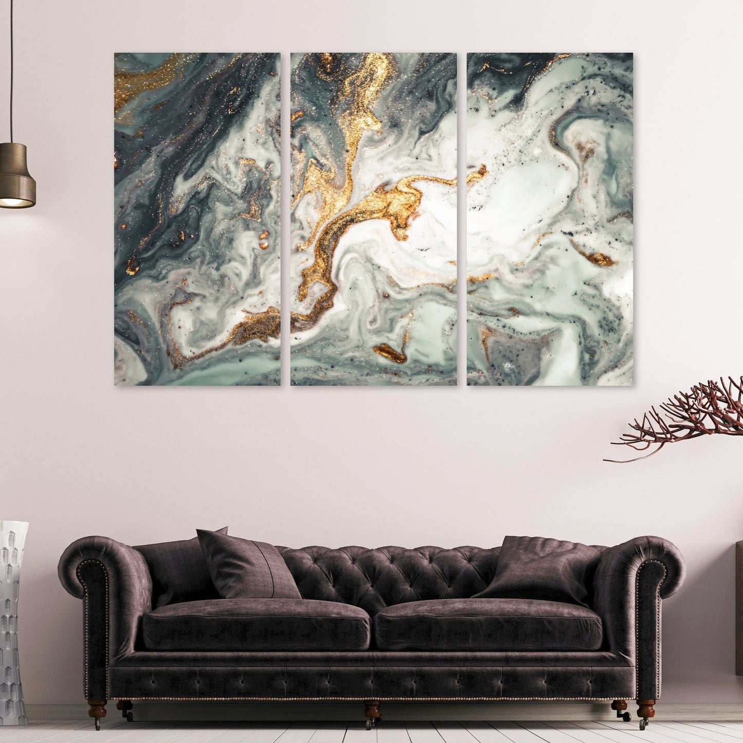 Abstrakte Leinwandkunst, Wanddekor-Leinwand aus goldenem und schwarzem Marmor, abstrakte Gemälde, mehrteilige Wandkunst, Marmor-Leinwand