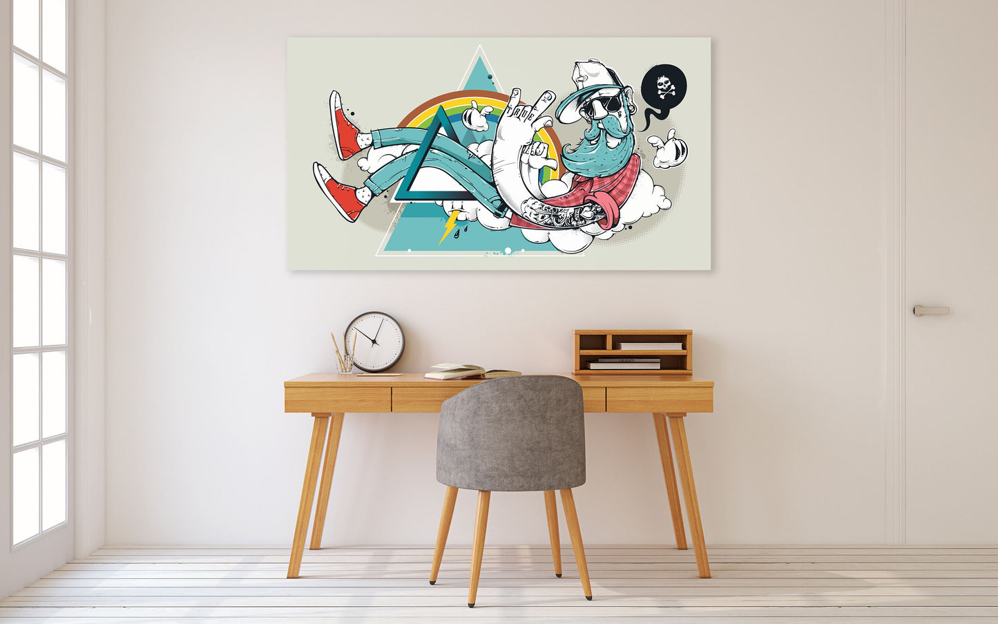 Abstrakte Graffiti-Hipster-Wandkunst, Popkultur-Geschenk, lustige Leinwand-Wandkunst, extra große Wandkunst