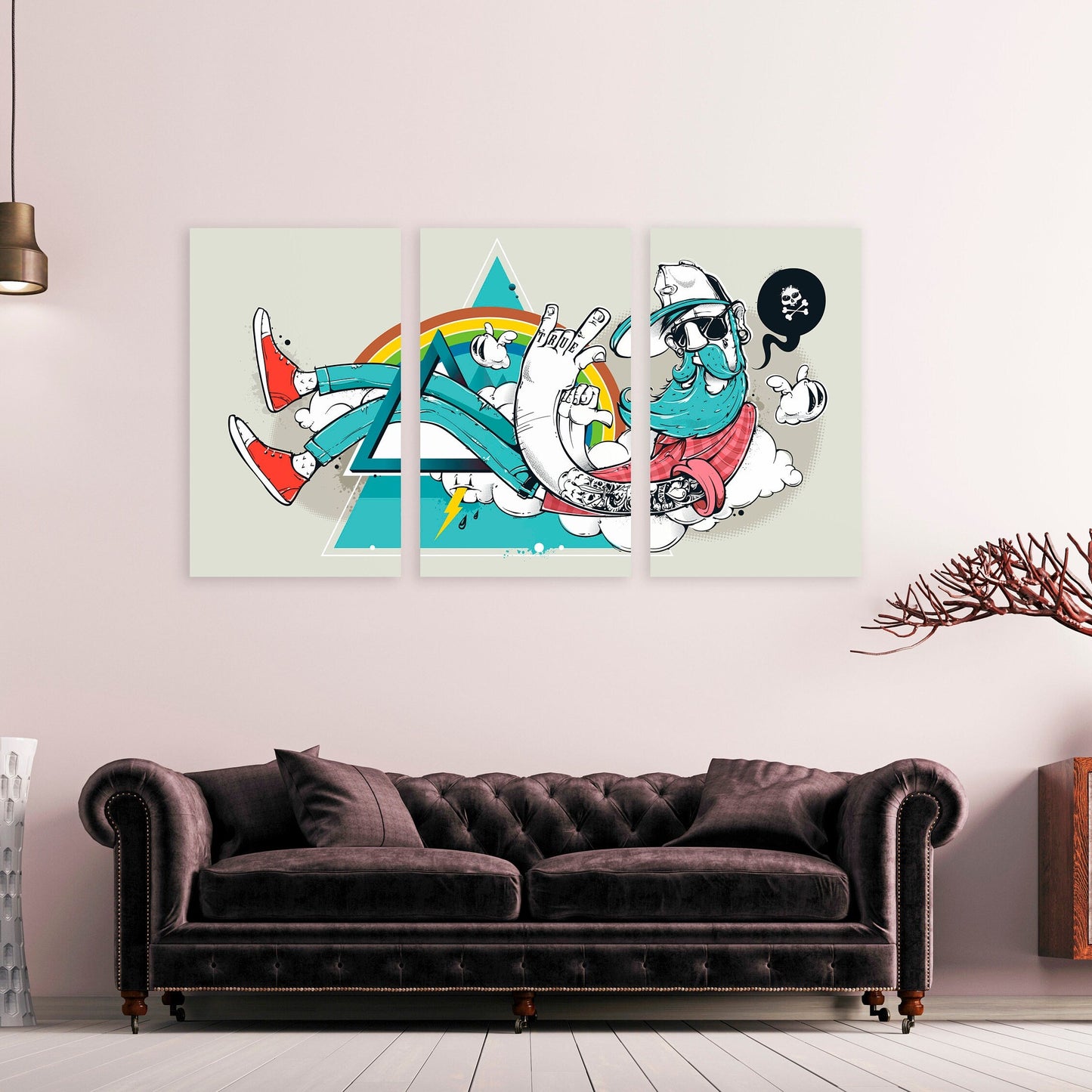 Abstrakte Graffiti-Hipster-Wandkunst, Popkultur-Geschenk, lustige Leinwand-Wandkunst, extra große Wandkunst