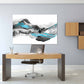 Abstrakte Wellen, Abstrakte Wandkunst Gemälde auf Leinwand, Wohnwanddekoration, Leinwandgemälde, blaue Welle abstrakt, Bergwandkunst