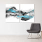 Abstrakte Wellen, Abstrakte Wandkunst Gemälde auf Leinwand, Wohnwanddekoration, Leinwandgemälde, blaue Welle abstrakt, Bergwandkunst