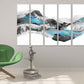 Abstrakte Wellen, Abstrakte Wandkunst Gemälde auf Leinwand, Wohnwanddekoration, Leinwandgemälde, blaue Welle abstrakt, Bergwandkunst