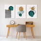 Mid century modern abstract wall art, printable wall art set of 3, minimalist wall art, geometric canvas painting