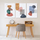 Mid century modern abstract wall art, printable wall art set of 3, minimalist wall art, geometric canvas painting