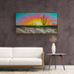 Western panoramic wall art, southwestern artwork, framed sunset artwork, nature art print, colorful canvas print