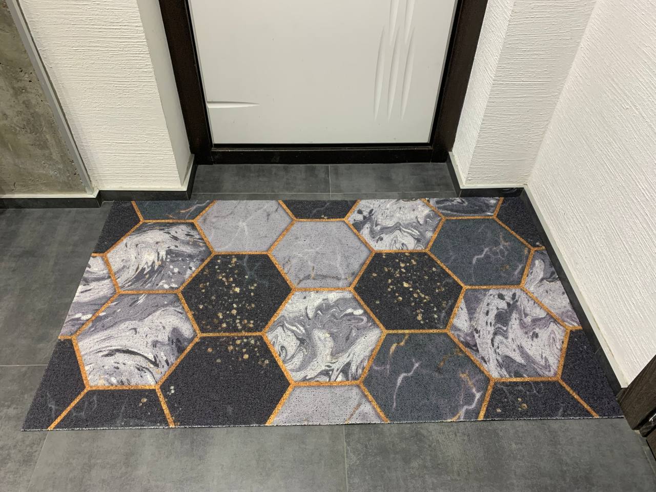 Schmutzabweisender Teppich, Flurmatte aus Gummi „Wabenmuster“