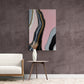 Abstract canvas print, framed pink and black wall art, large contemporary wall art, art deco canvas print, living room wall art