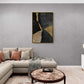 Abstract wall art, black and gold art print, geometric canvas print, modern framed artwork, contemporary wall art, gift for him, office wall art