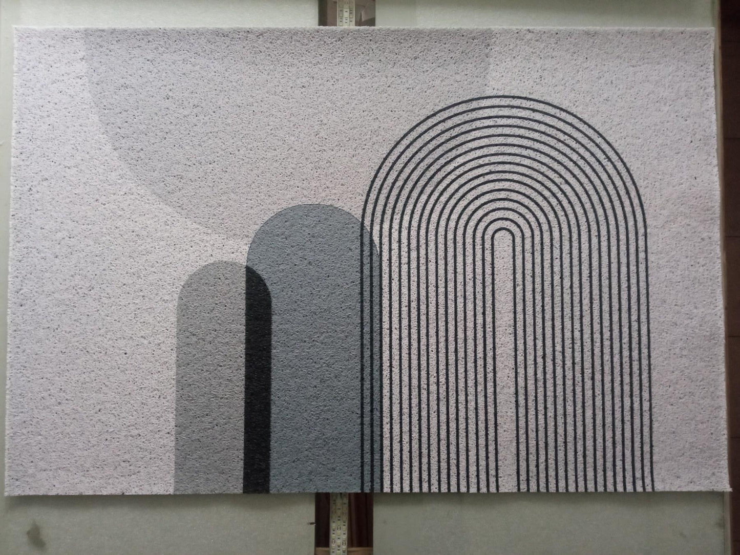 Designer-PVC-Teppich, Fußmatte zum Schutz vor Schmutz „Sandige Geometrie“