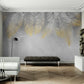 Feathers wallpaper, peel and stick abstract wall mural, removable wallpaper for living room or bedroom, wallpaper with leaves