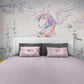 Nursery wallpaper, extra large wall mural with unicorn, removable baby girl room wallpaper, pink peel and stick wallpaper