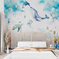 Extra large nursery wallpaper, self adhesive kids wall mural wirh underwater world, peel and stick wallpaper, accentual wallpaper for child bedroom