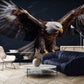 Eagle wallpaper mural, large peel and stick mural with bird, dark self adhesive wall mural, extra large wallpaper, removable wallpaper, accent bedroom wall mural