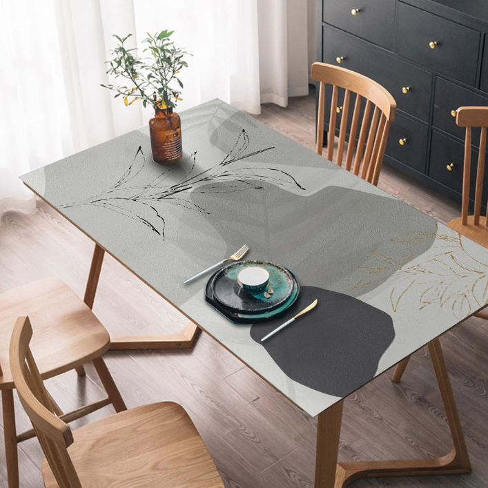 Tischdecke in Lederoptik (PVC), Tischfolie „Gray Abstraction“