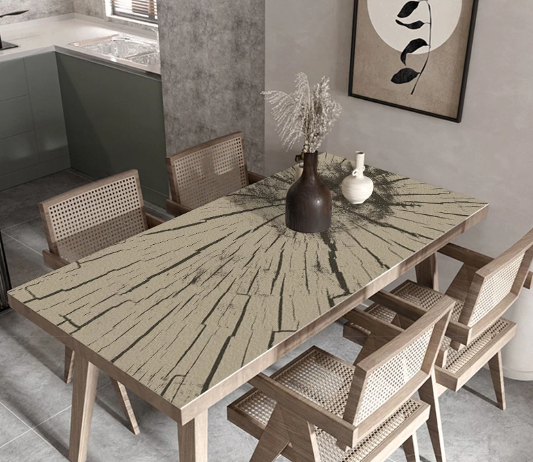 Stilvolle Tischdecke mit Lederstruktur, Tischdecke unter dem Leder „Scheunenholz“