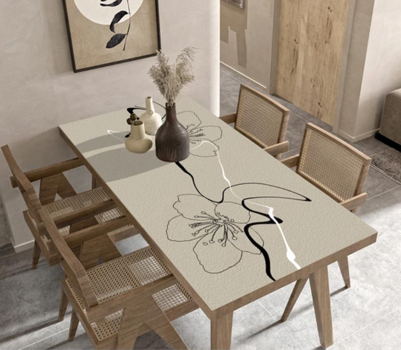 Tischdecke mit Lederprint, Tischschutz, für die Küche "Sakura"