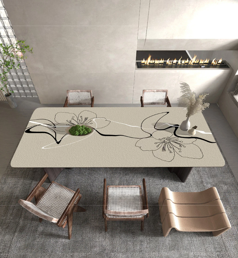 Tischdecke mit Lederprint, Tischschutz, für die Küche "Sakura"