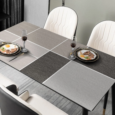 Moderne Tischdecke mit Muster, Tischauflage in Lederoptik „Blocks“