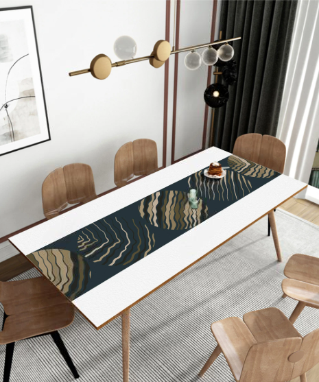 Tischdecke mit Muster aus PVC für den Esstisch, stilvolle Küchenabdeckung „Coffee Texture“