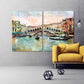 Venice painting Colorful wall art Vintage wall art paintings on canvas, city street art canvas print, oil painting on canvas Venice painting