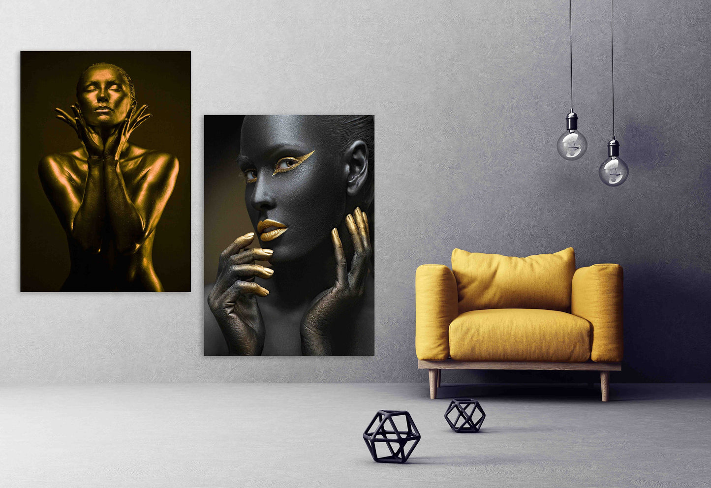 Modern wall art paintings on canvas, home wall decor, african canvas art, fashion wall art, printable wall art, 2 panel wall art