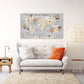 Boy nursery wall art, Children's world map wall art paintings on canvas, home wall decor, canvas painting, multi panel wall art extra large