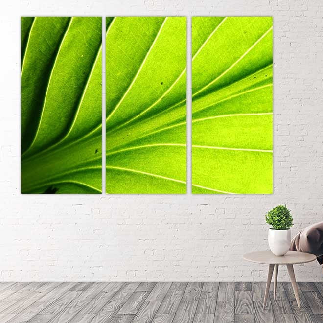 Leaves wall art, Tropical wall art paintings on canvas, home wall decor, canvas painting, large green painting, multi panel wall art