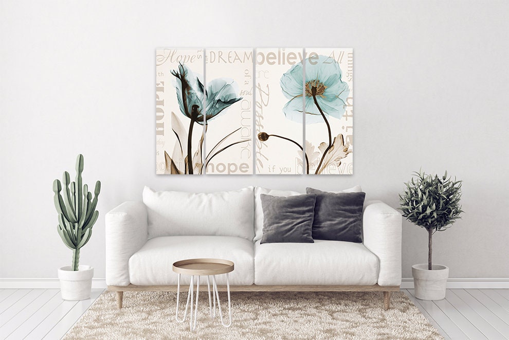 Wall art boho flowers Botanical paintings Flowers wall art paintings on canvas home wall decor canvas painting extra large wall art