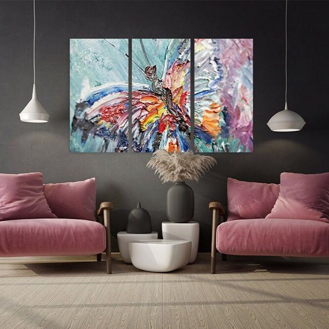 Butterfly wall art paintings on canvas, home wall decor, large canvas art, printable wall art, abstract print, Modern wall art