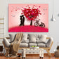 Rotes Herz Wandkunst, Liebesgemälde auf Leinwand, Valentinstagsgeschenk, Liebesbild, Herz Wanddekoration, verliebtes Paar Kunst, Roter Baum Wanddekoration
