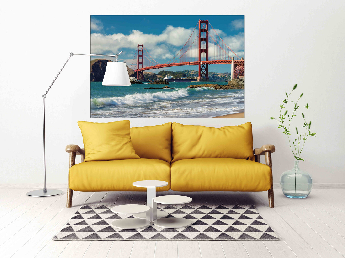 Golden gate bridge print San francisco wall art California wall art home wall decor  Blue sea wall art Sea waves art