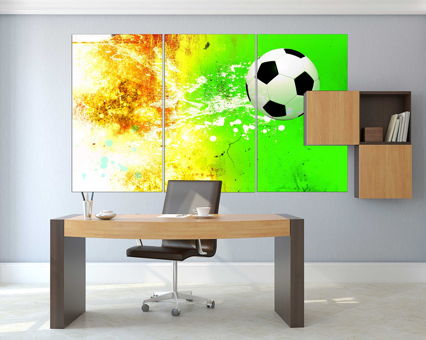 Soccer ball art Football wall art American Football Sports wall art Large abstract art Large canvas art Soccer wall art football player gift