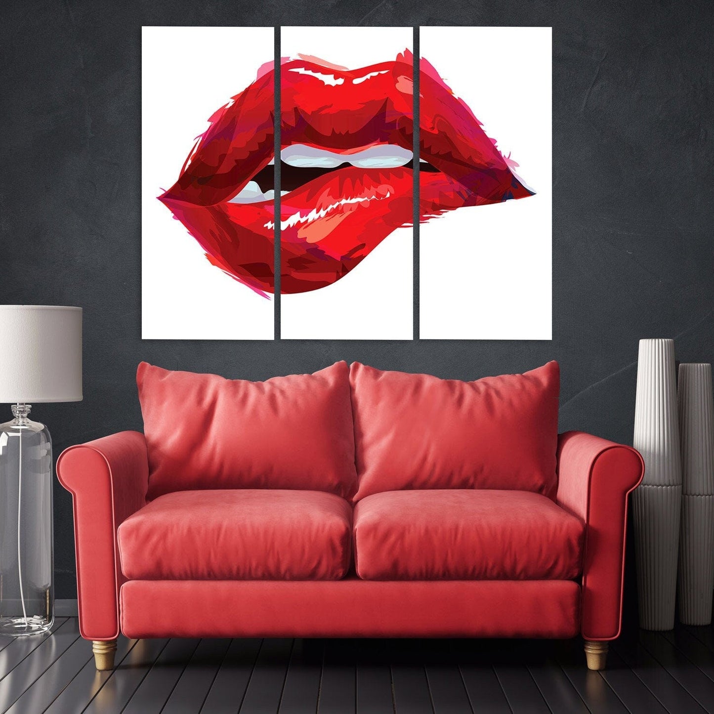 Red lips canvas print Fashion wall art Modern wall decor paintings on canvas very large canvas paintings