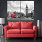 London wall art paintings on canvas, home wall decor, big ben wall decal, city multi panel wall art, canvas print, bathroom wall decor